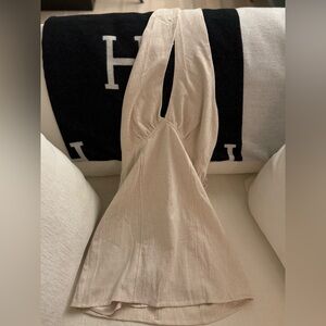 US 4 - NEVER WORN Peppermayo Exclusive - Sabine Linen Mini Dress - Oatmeal